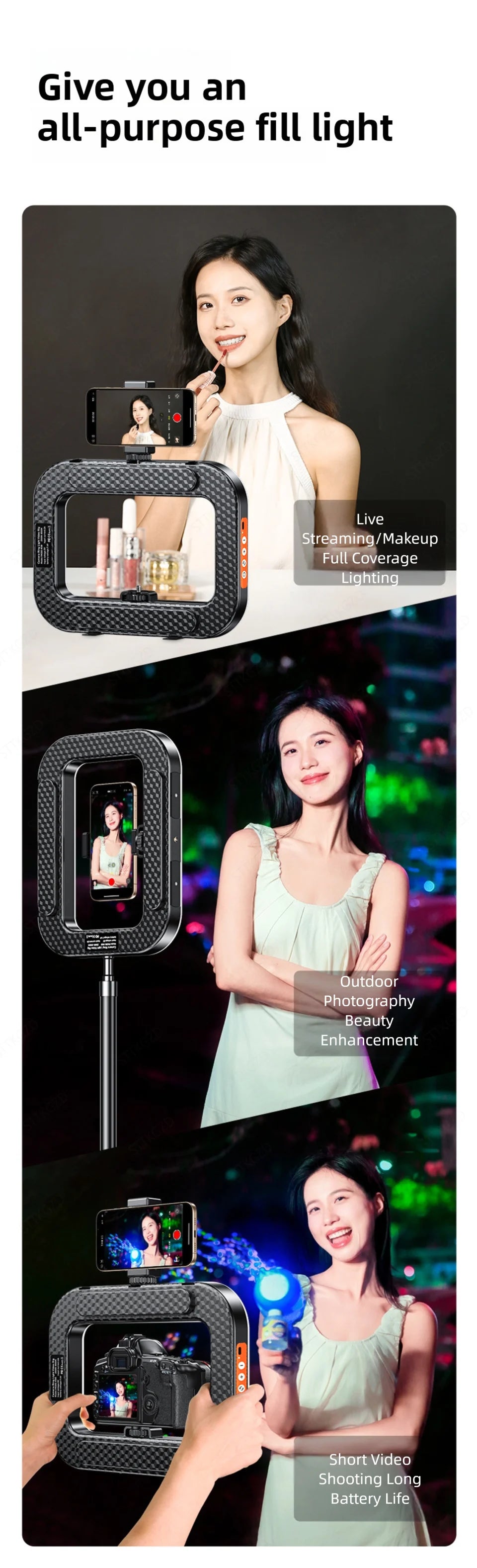 Portable Handheld Ring LED Light New Rabbit Cage Lighting Photography