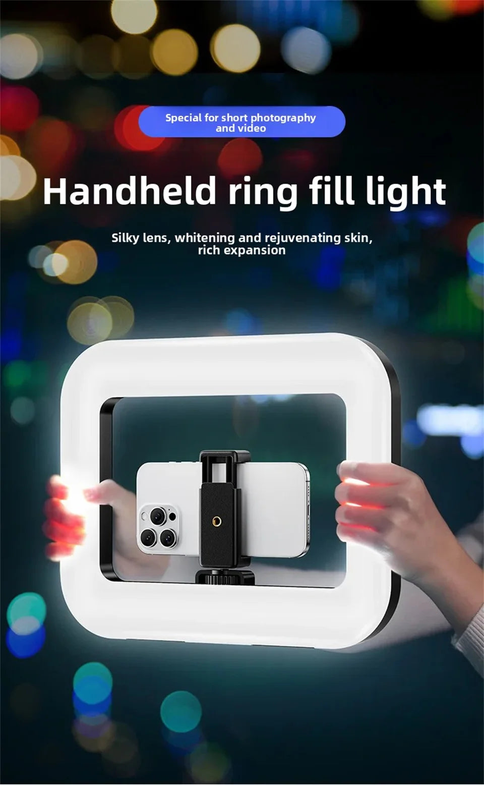 Portable Handheld Ring LED Light New Rabbit Cage Lighting Photography
