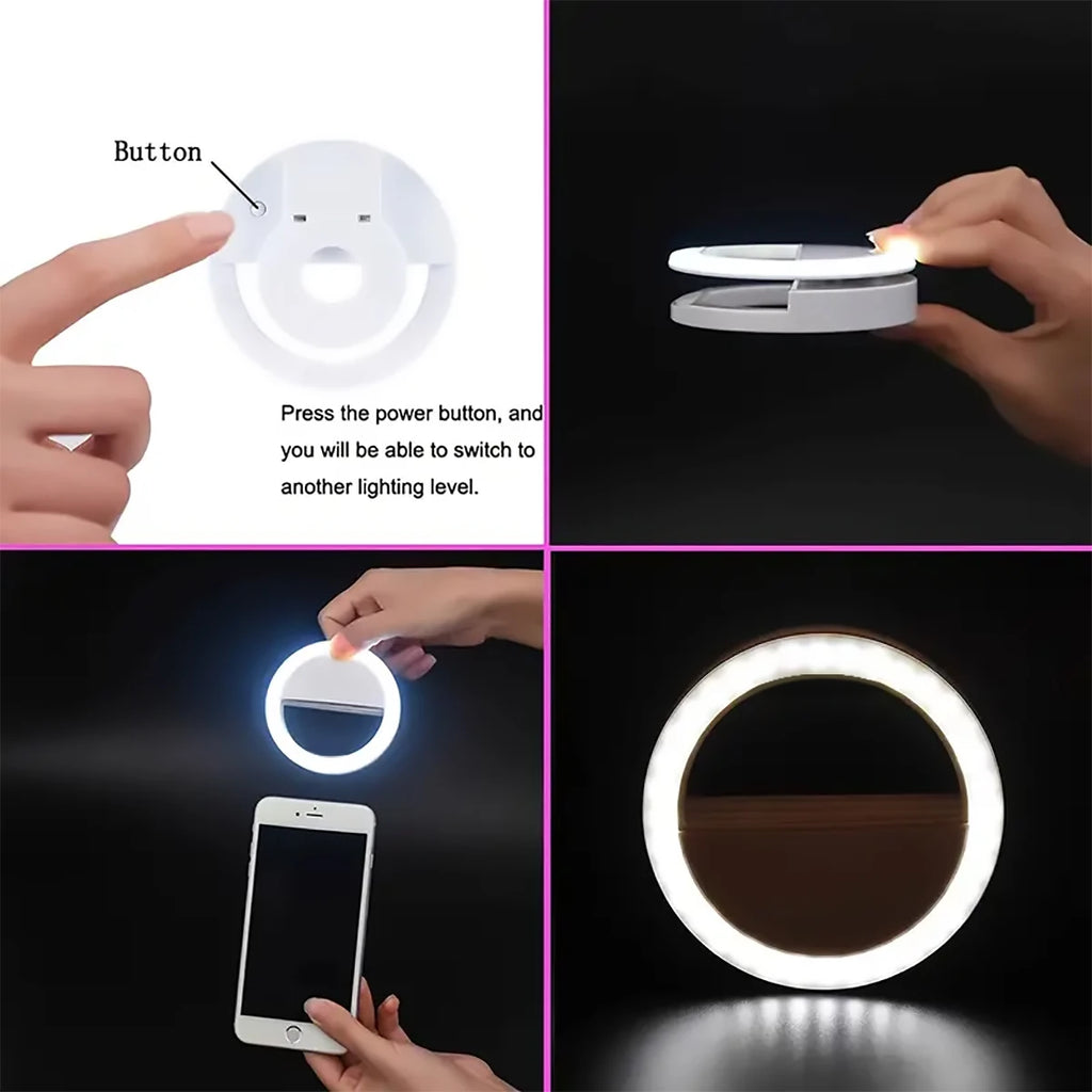 Mini Selfie Ring Light for Mobile Phone LED Lamp USB
