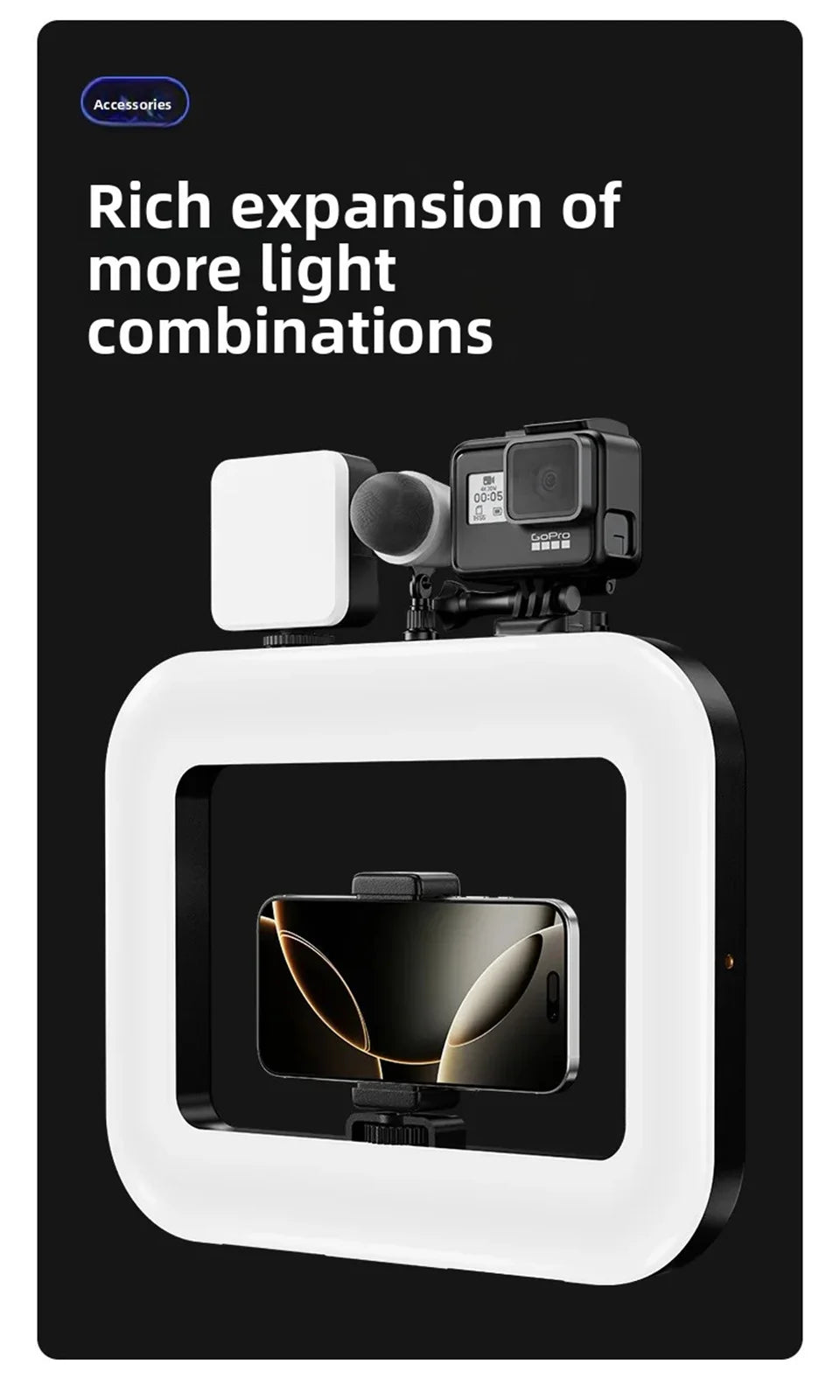 Portable Handheld Ring LED Light New Rabbit Cage Lighting Photography