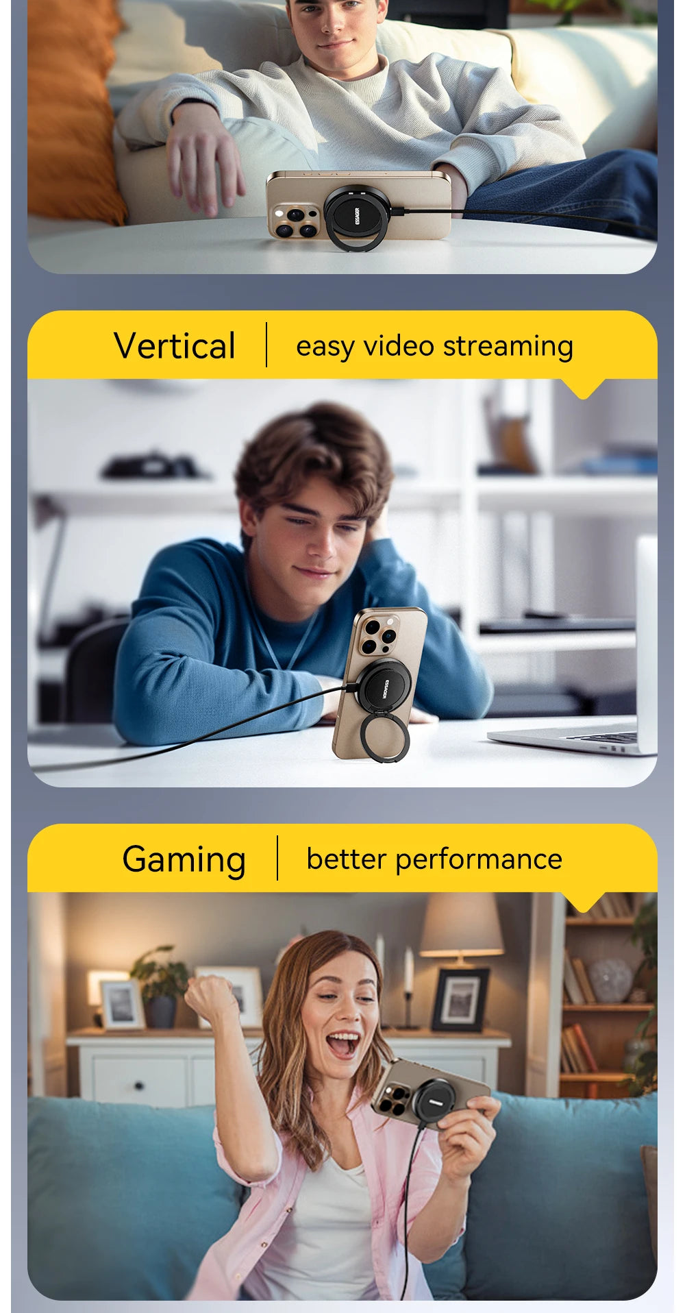 Essager Magnetic Wireless Charger With Holder 15W Fast Charging ...