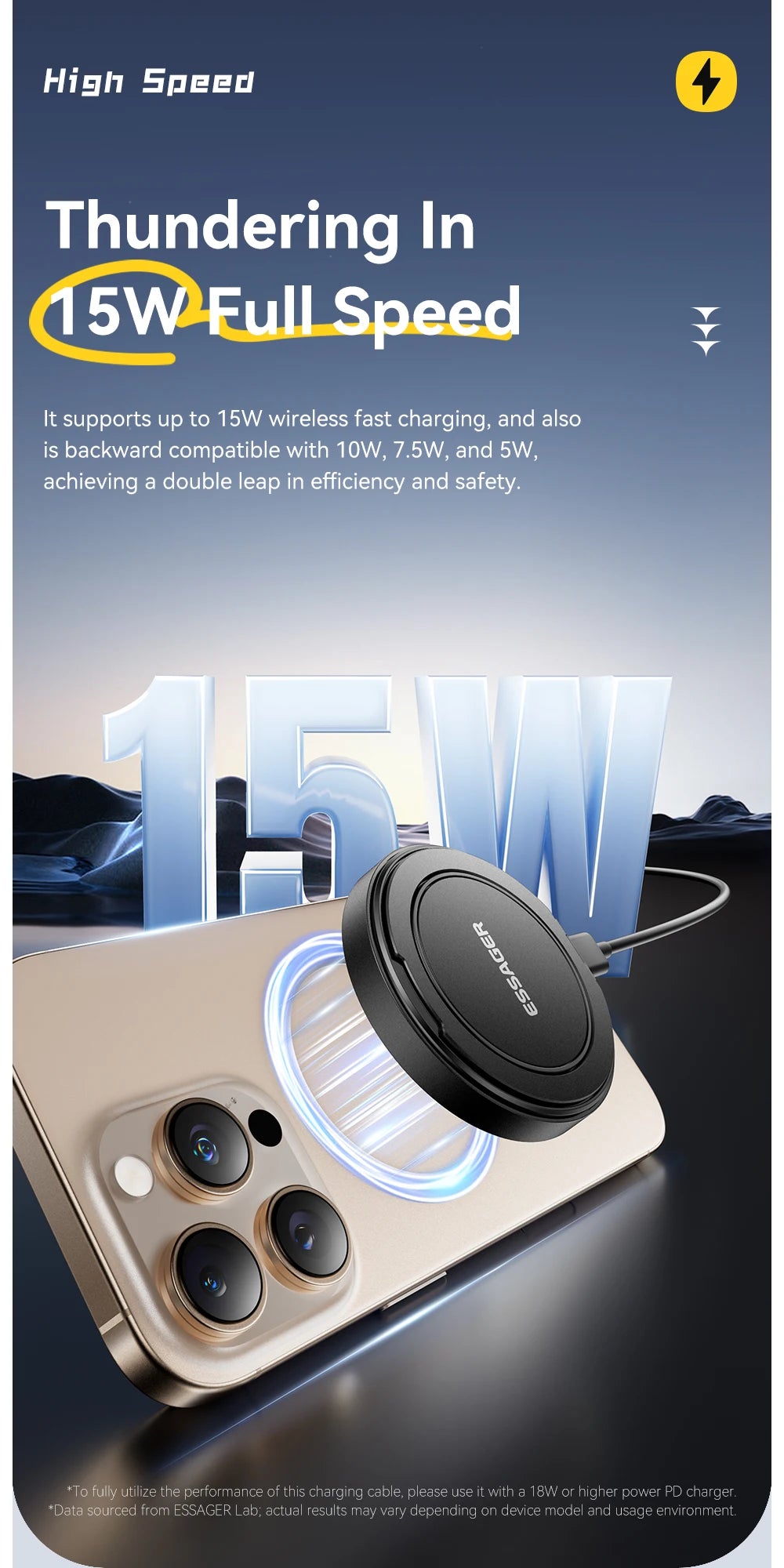 Essager Magnetic Wireless Charger With Holder 15W Fast Charging ...