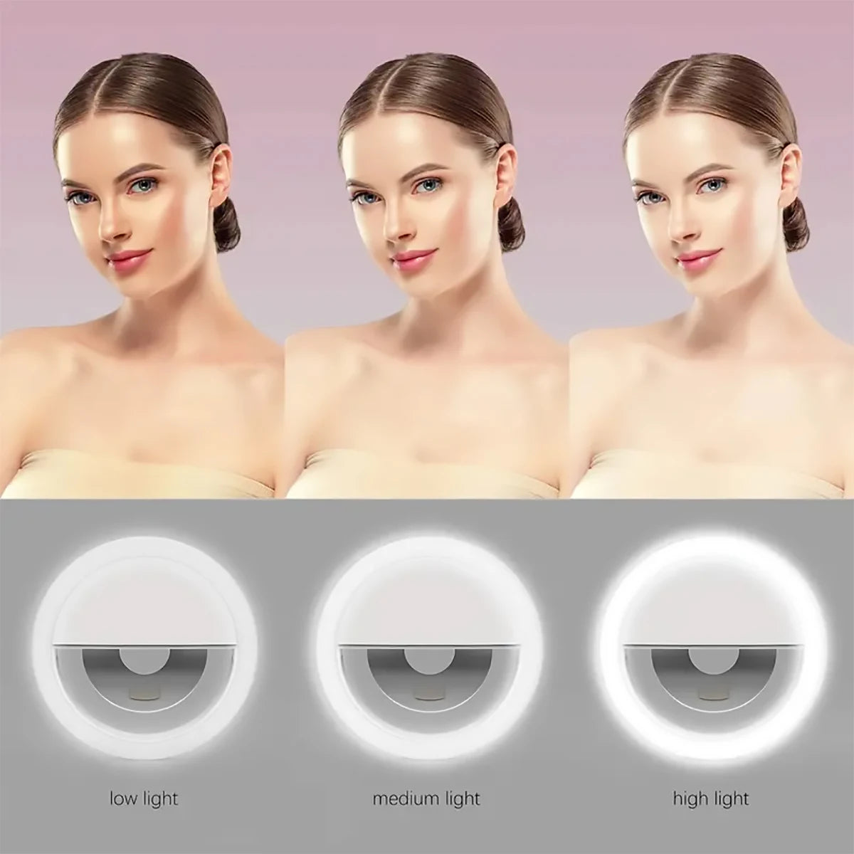 Mini Selfie Ring Light for Mobile Phone LED Lamp USB