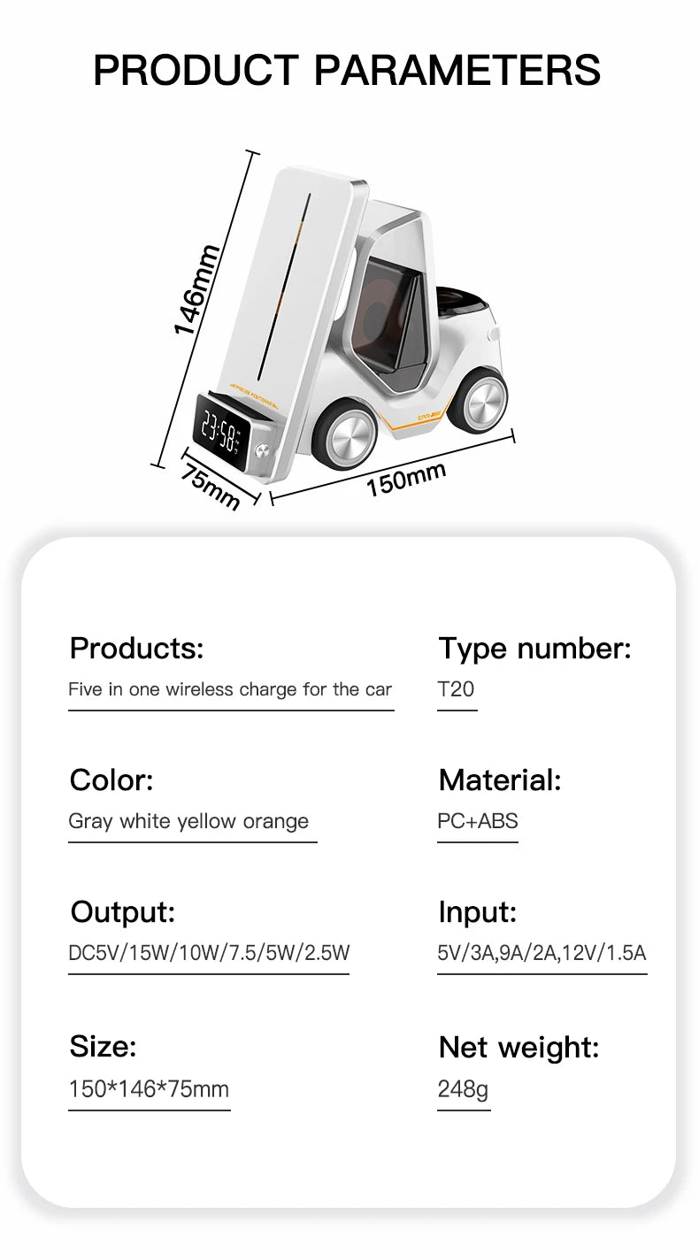 Wireless Charger 4 in 1 Forklift Design Fast Charging Dock ....