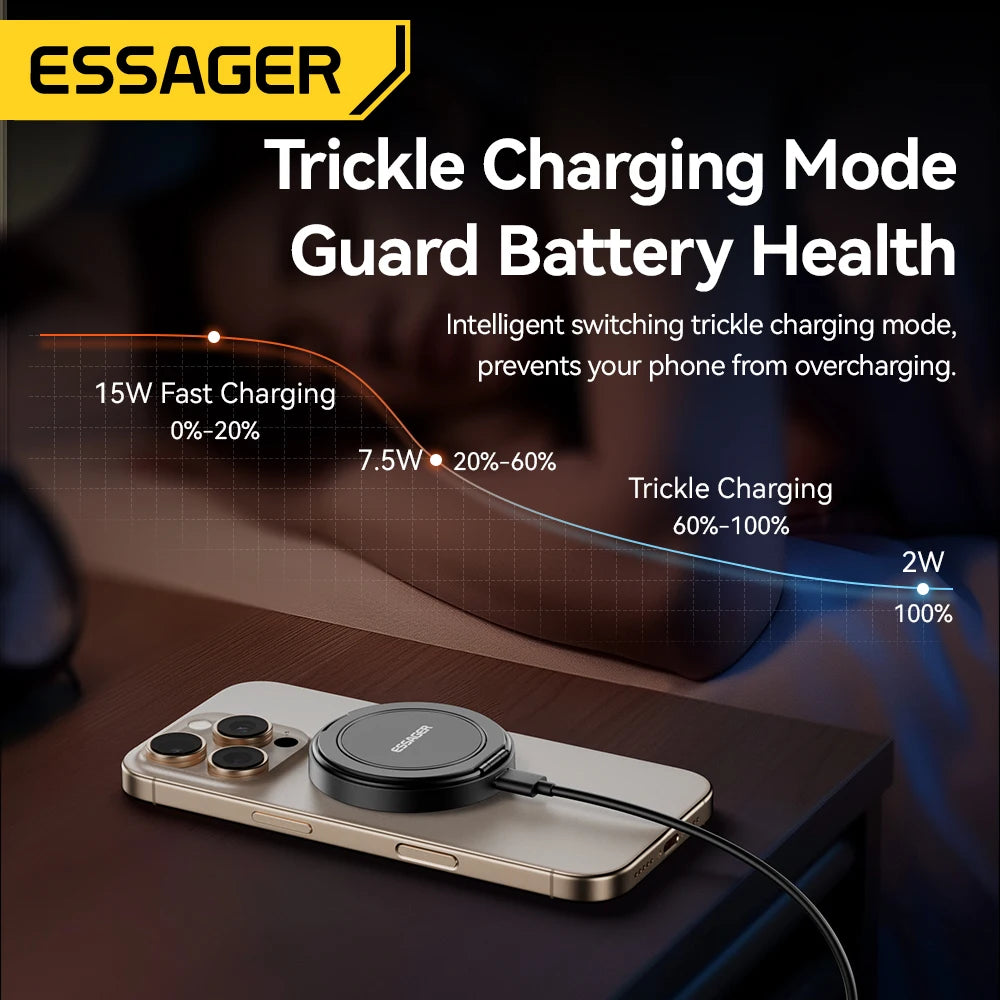 Essager Magnetic Wireless Charger With Holder 15W Fast Charging ...