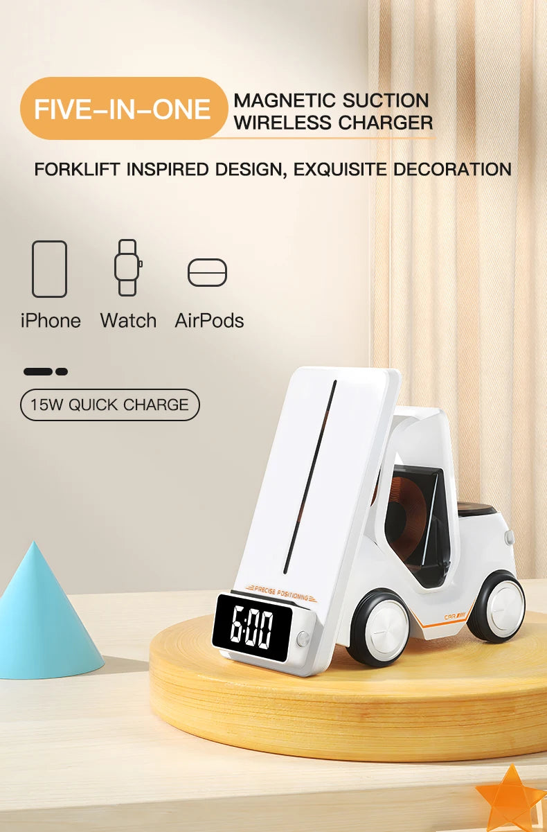 Wireless Charger 4 in 1 Forklift Design Fast Charging Dock ....