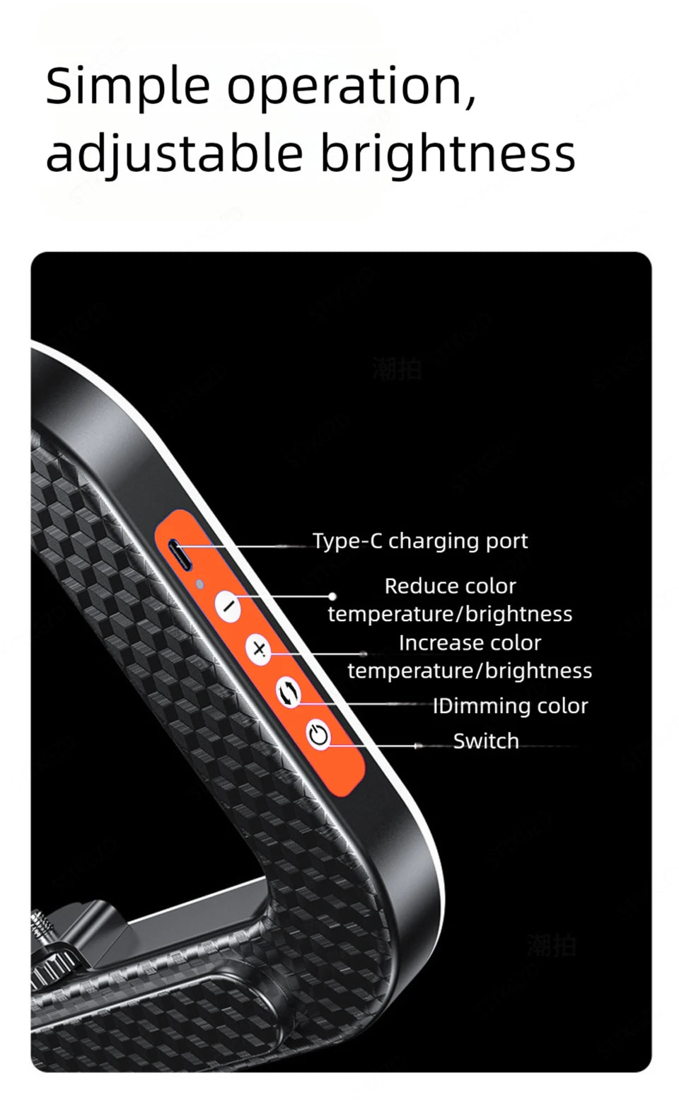 Portable Handheld Ring LED Light New Rabbit Cage Lighting Photography