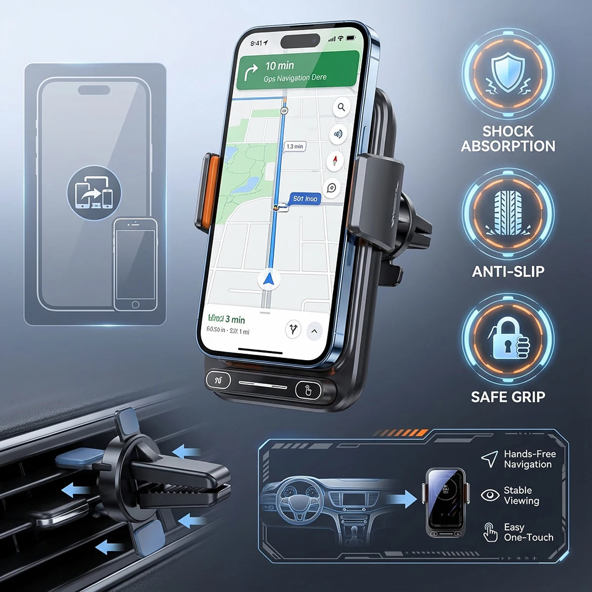 Car Phone Charger Phone Holder 15W Wireless