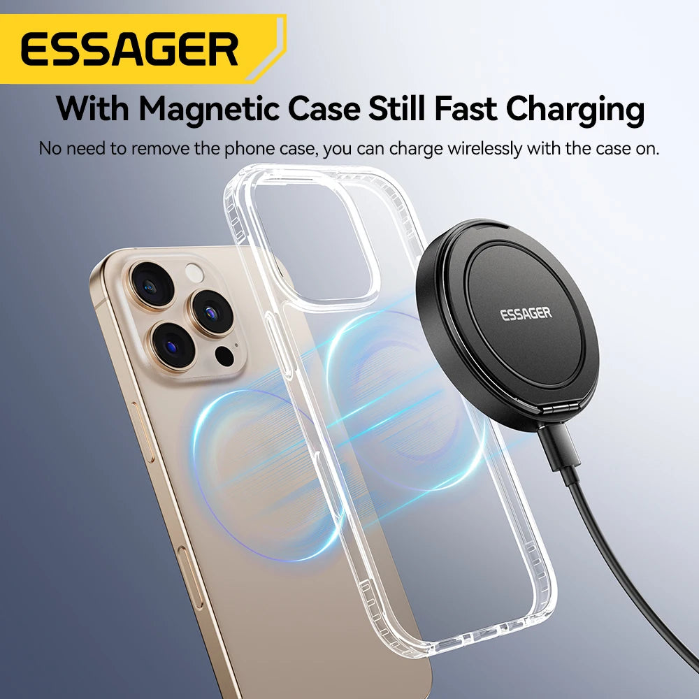 Essager Magnetic Wireless Charger With Holder 15W Fast Charging ...