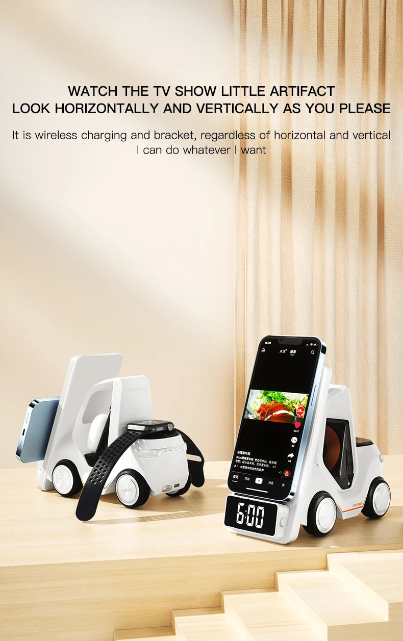 Wireless Charger 4 in 1 Forklift Design Fast Charging Dock ....