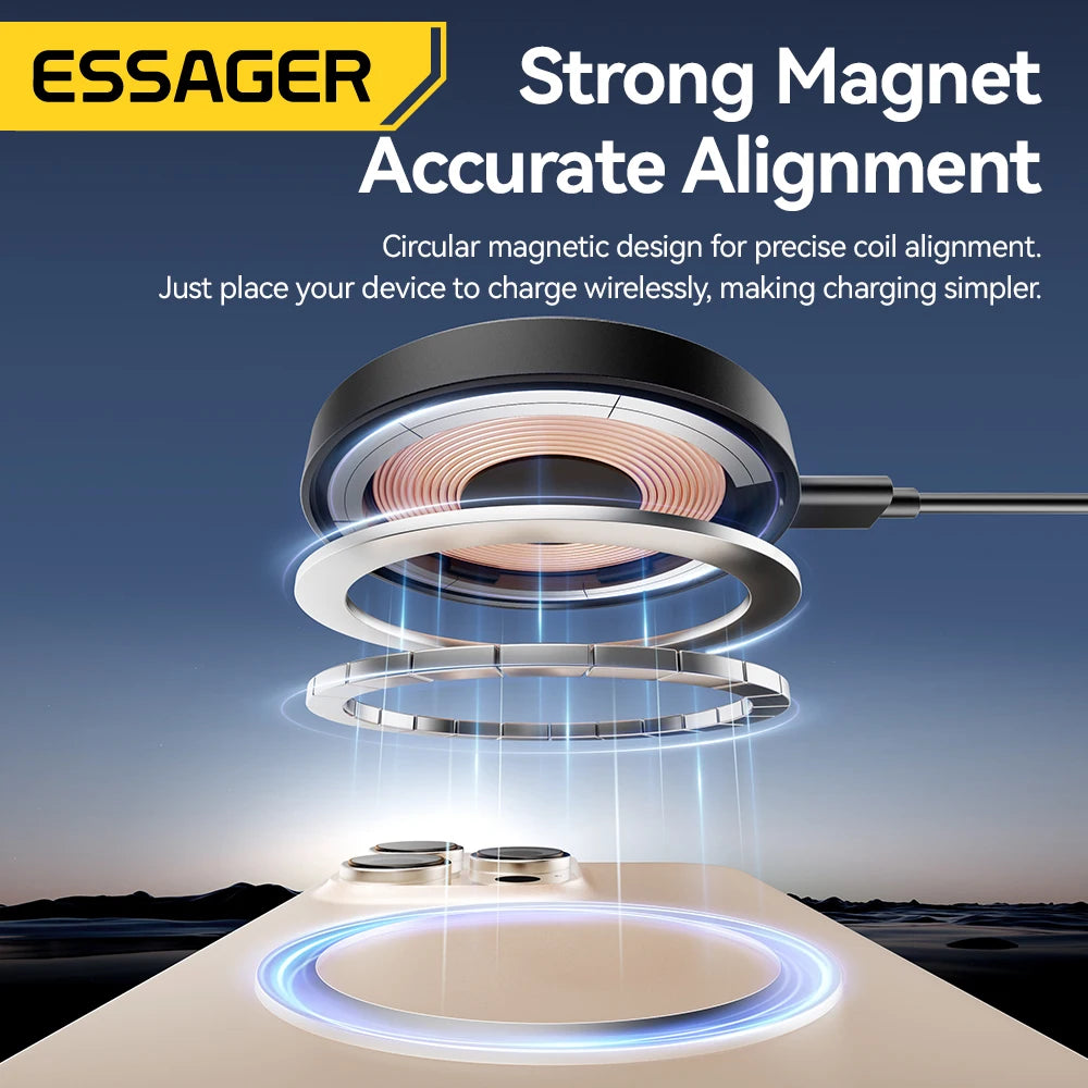 Essager Magnetic Wireless Charger With Holder 15W Fast Charging ...