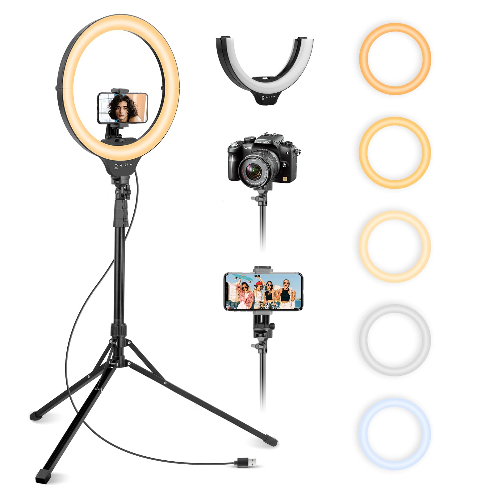 Ring Light LED 14" Trépied 62"