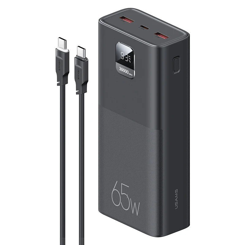 USAMS 30000mAh 65W Fast Charging Power Bank / Batterie externe USAMS 30000mAh 65W charge rapide
